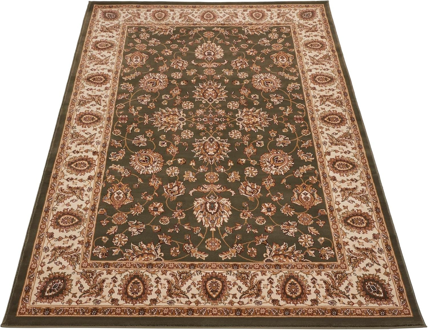 Traditional Rug Bordered Classic Grand Heritage GH102 Million Point Detail Rug – Green