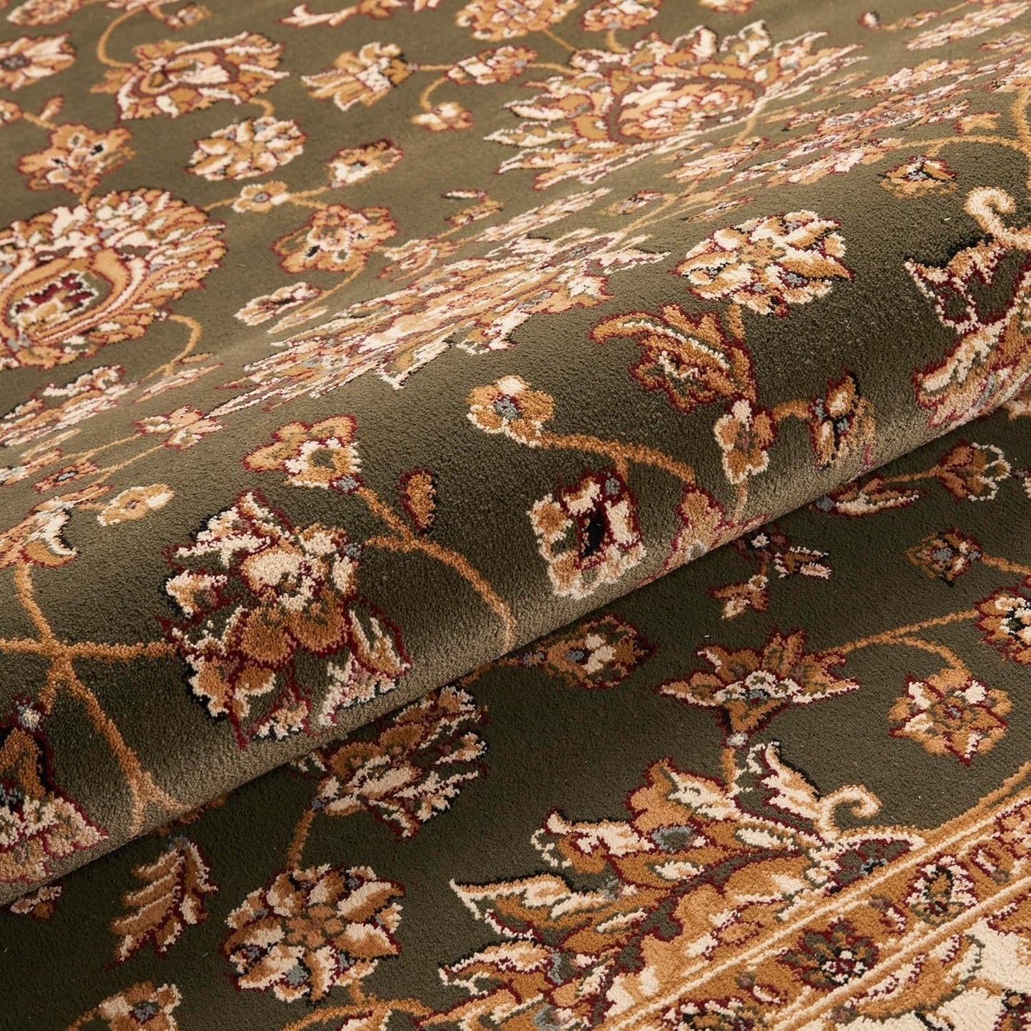 Traditional Rug Bordered Classic Grand Heritage GH102 Million Point Detail Rug – Green