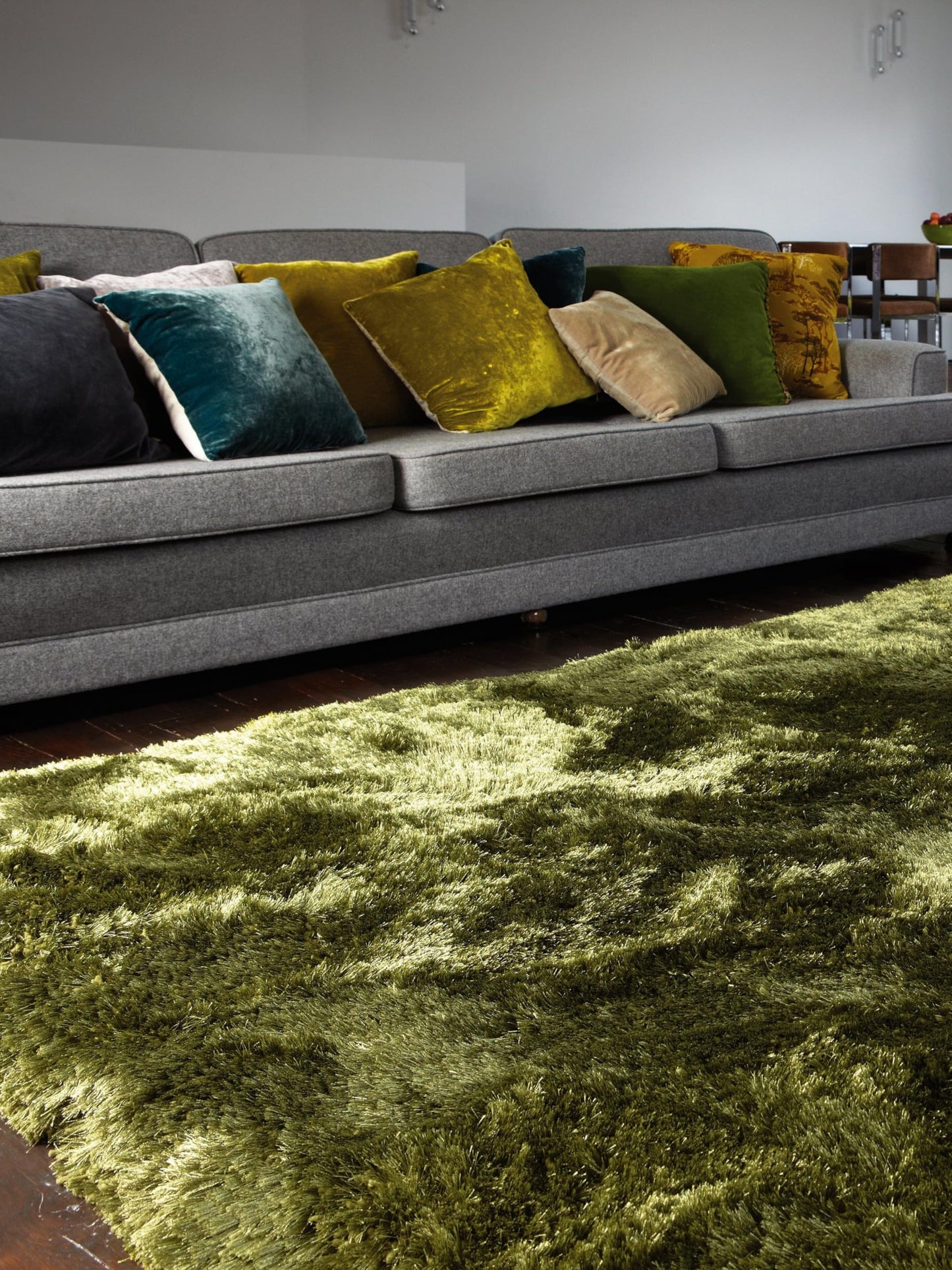 Plush Shaggy Rug for Living Room Bedroom High Pile Thick Fluffy Hand Made Anti-Shed Silky Shimmer Shiny Plain Deep Pile Rug