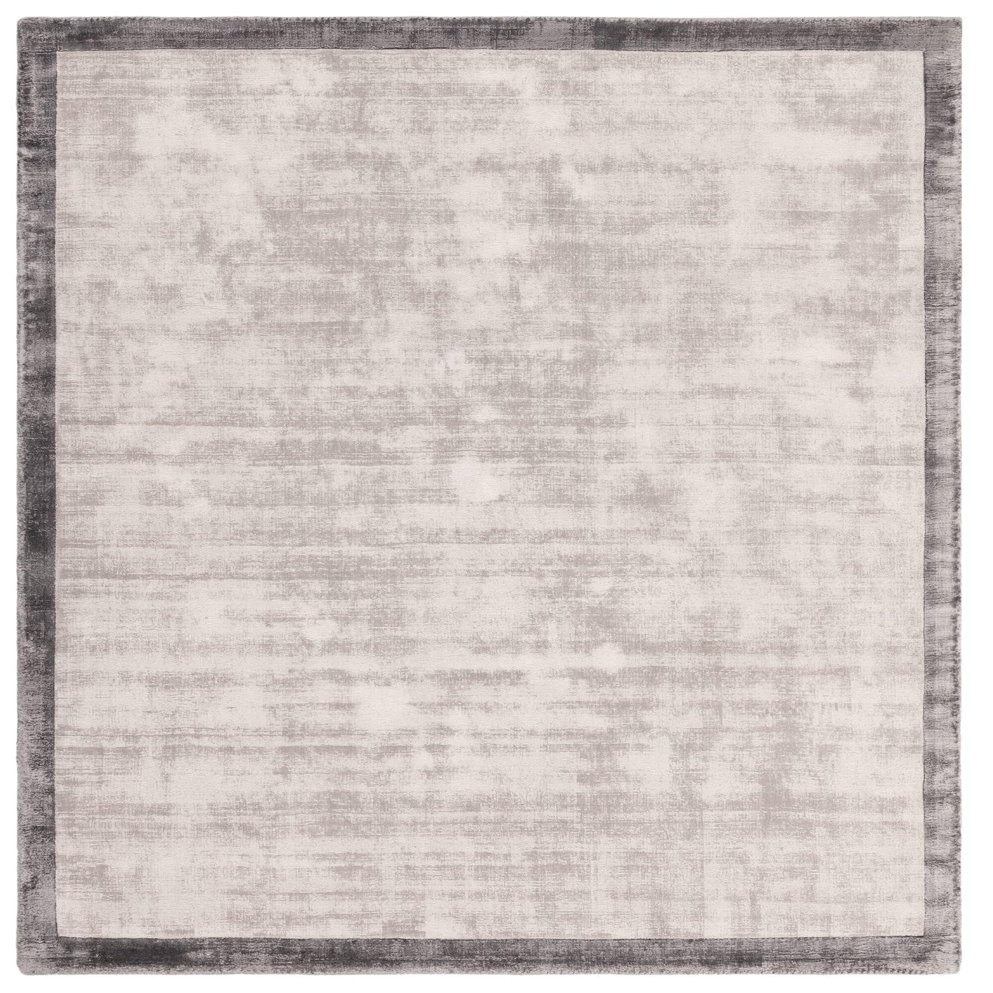 Blade Border Plain Viscose Rug - Handwoven Distressed High-Sheen Silky Soft Luxury