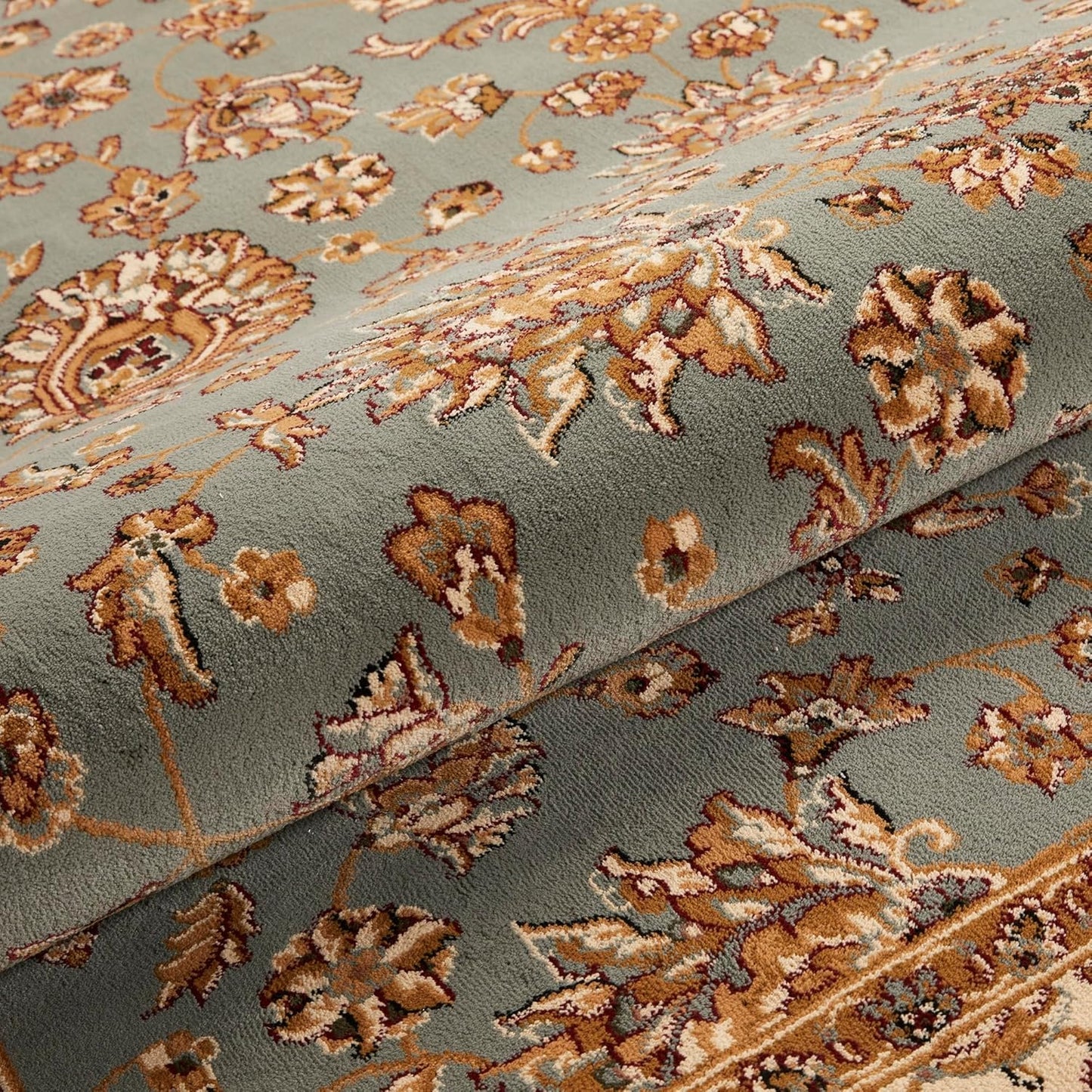 Traditional Rug Bordered Classic Grand Heritage GH102 Million Point Detail Rug – Blue