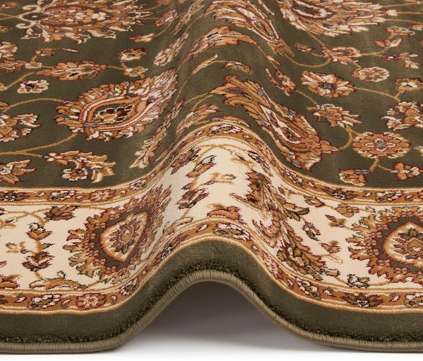 Traditional Rug Bordered Classic Grand Heritage GH102 Million Point Detail Rug – Green