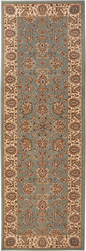 Traditional Rug Bordered Classic Grand Heritage GH102 Million Point Detail Rug – Blue