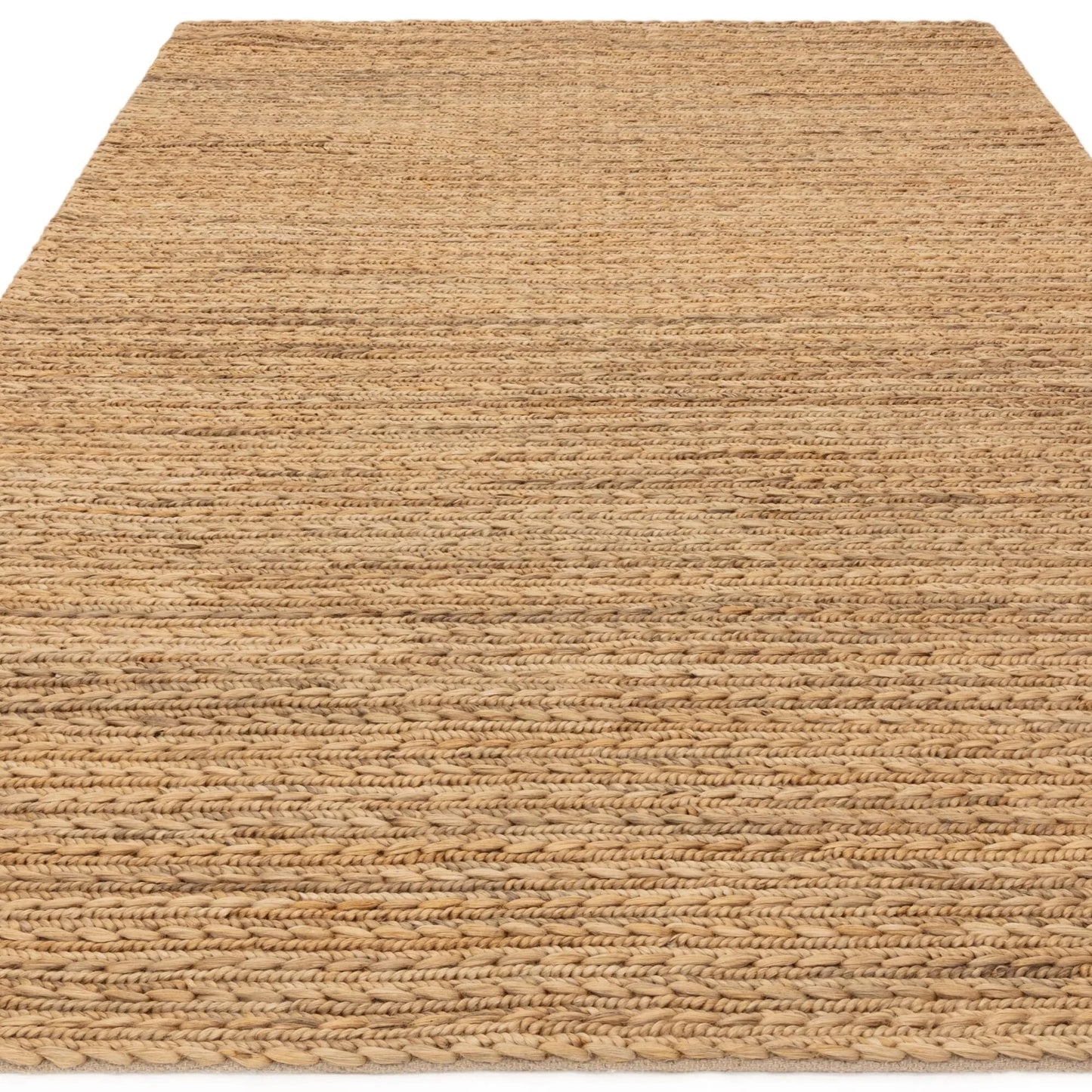 Hand Woven Braided Jute Rug for Living Room Bedroom Dining Room Lounge Flatweave Modern Plain Carpet Oakley Natural Rug