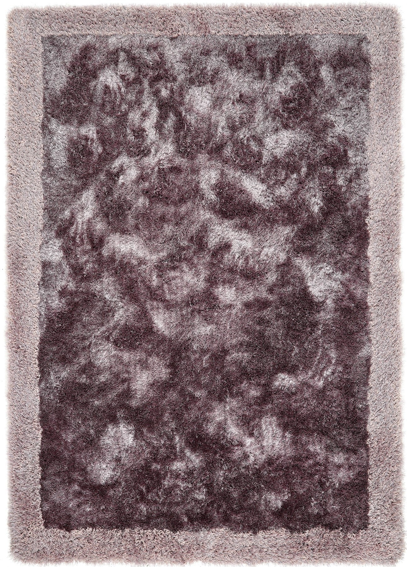 Origins Shimmer Silky Shaggy Hand Tufted Carpet Border Modern Soft Fluffy Shag Rug in Mauve