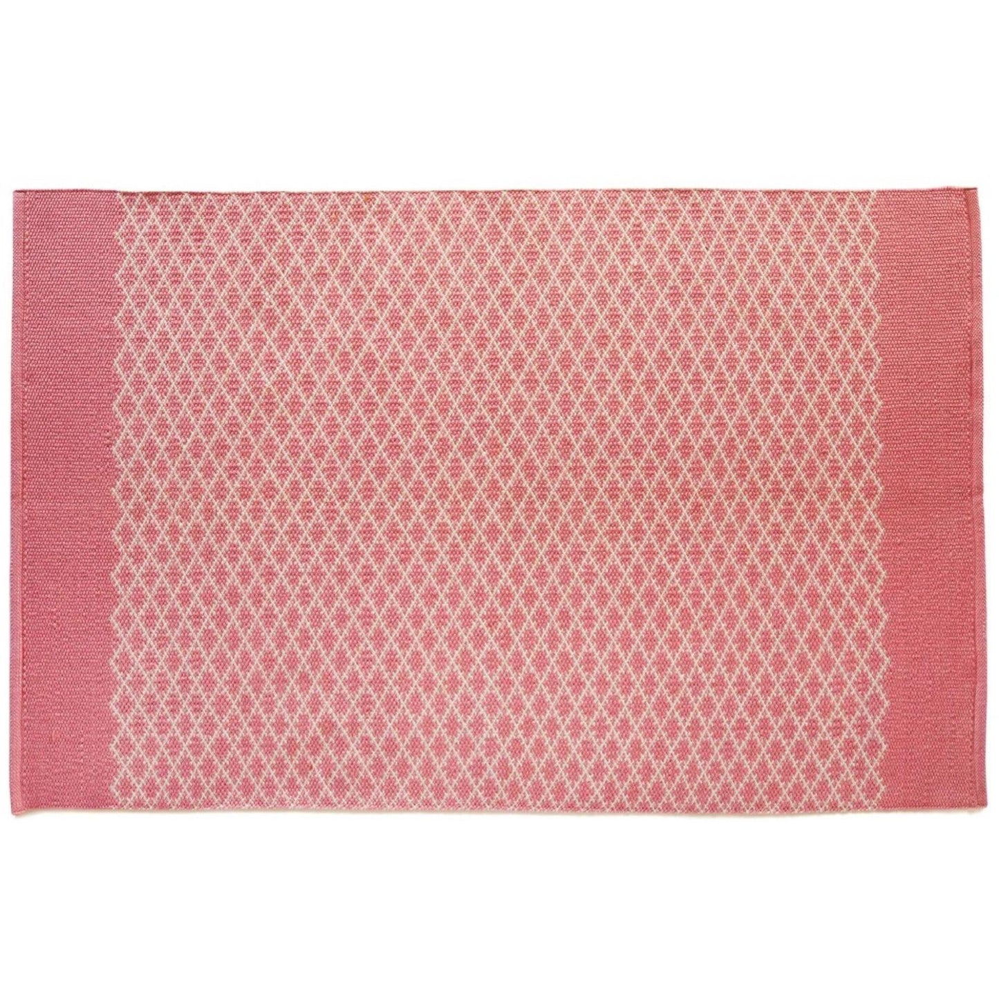 Hug Rug Woven Trellis Washable Indoor Outdoor Coral Pink