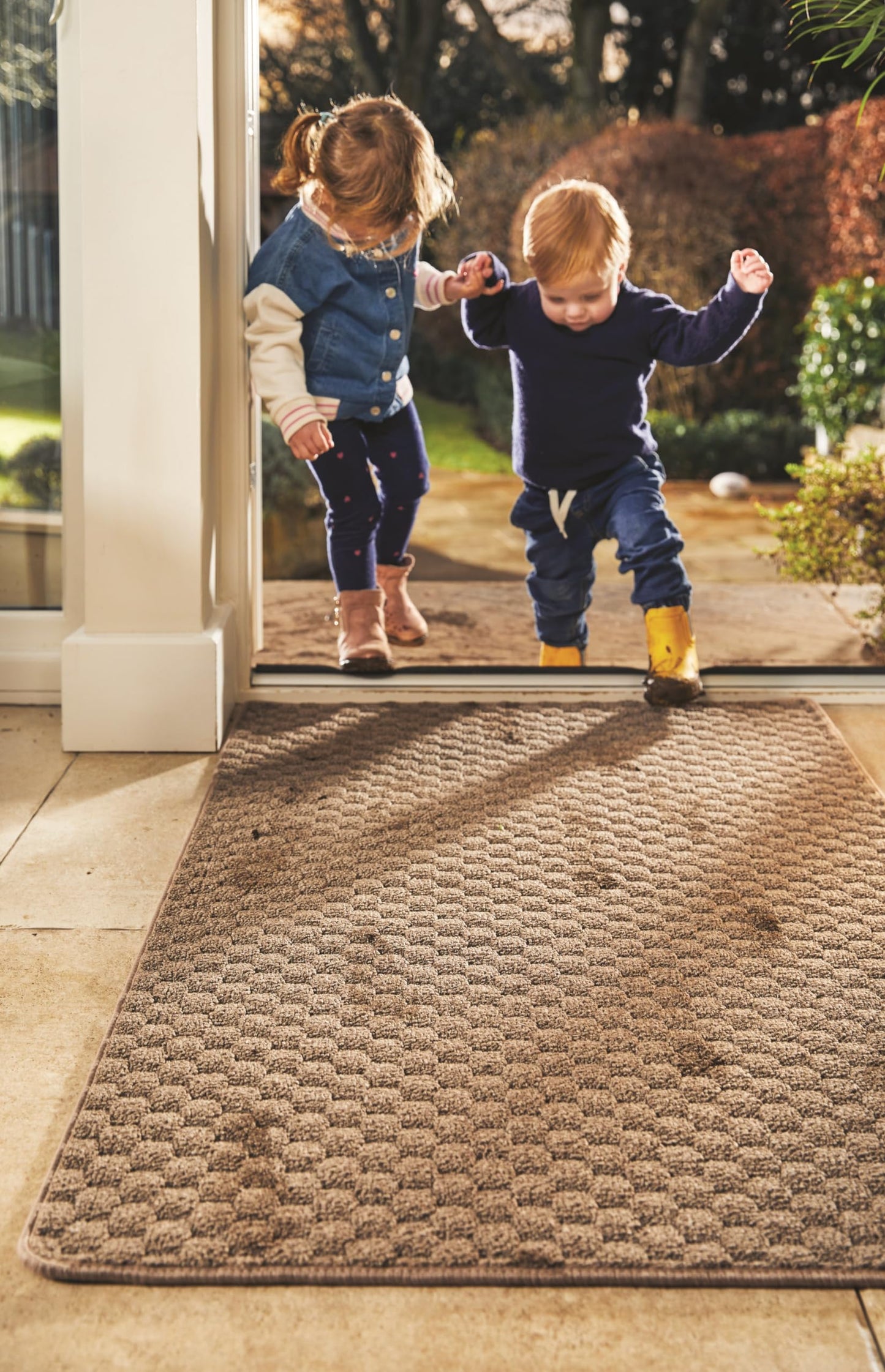 Machine Washable Rug for Kitchen Hallway Living Room Garden Home Entry Easy to Clean Dust Stain Resistant Door Entrance Soft Non-Slip Rug