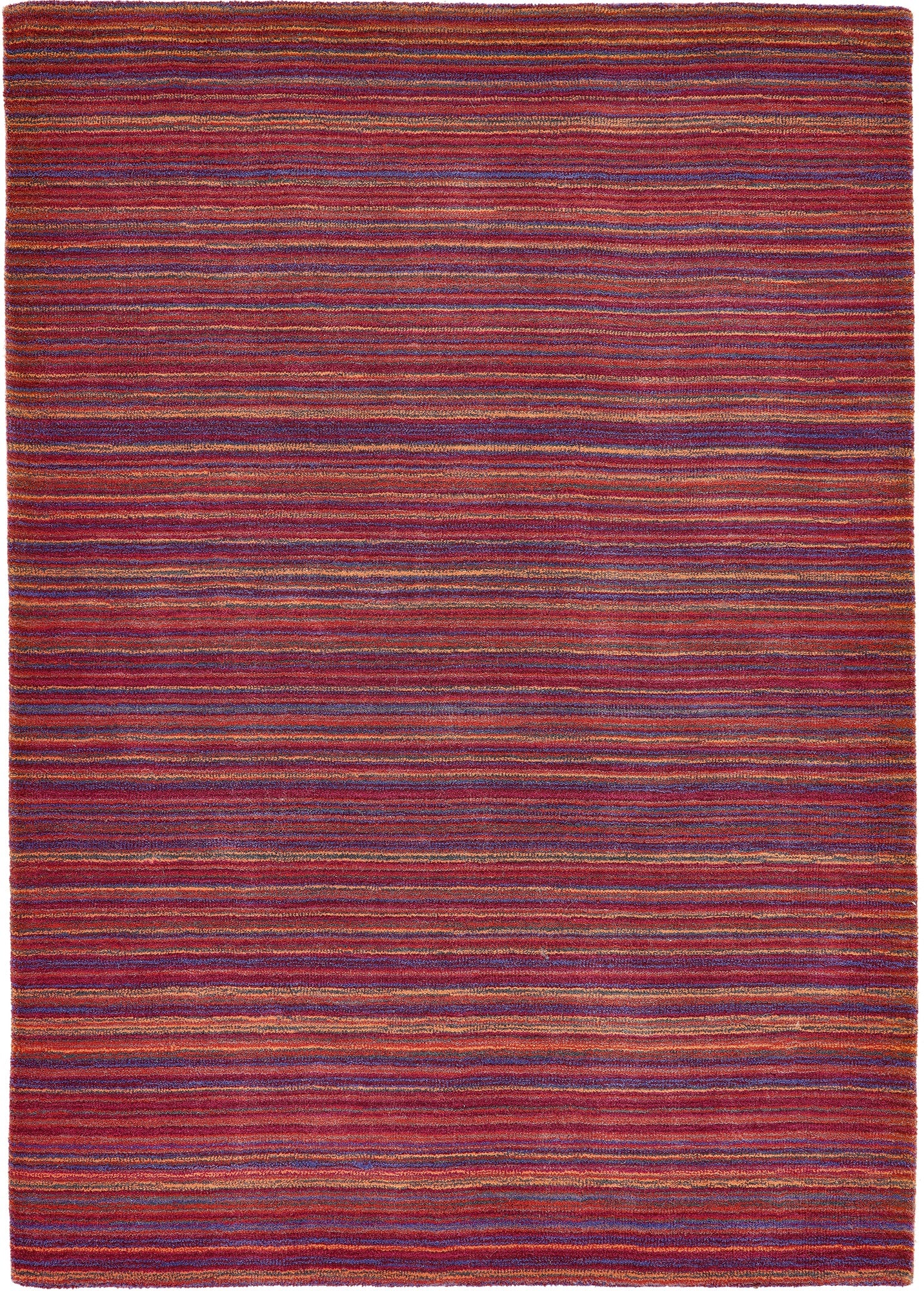 Origins Fine Stripes Hand Loom Woven Wool Rug Halway in Purple Pink