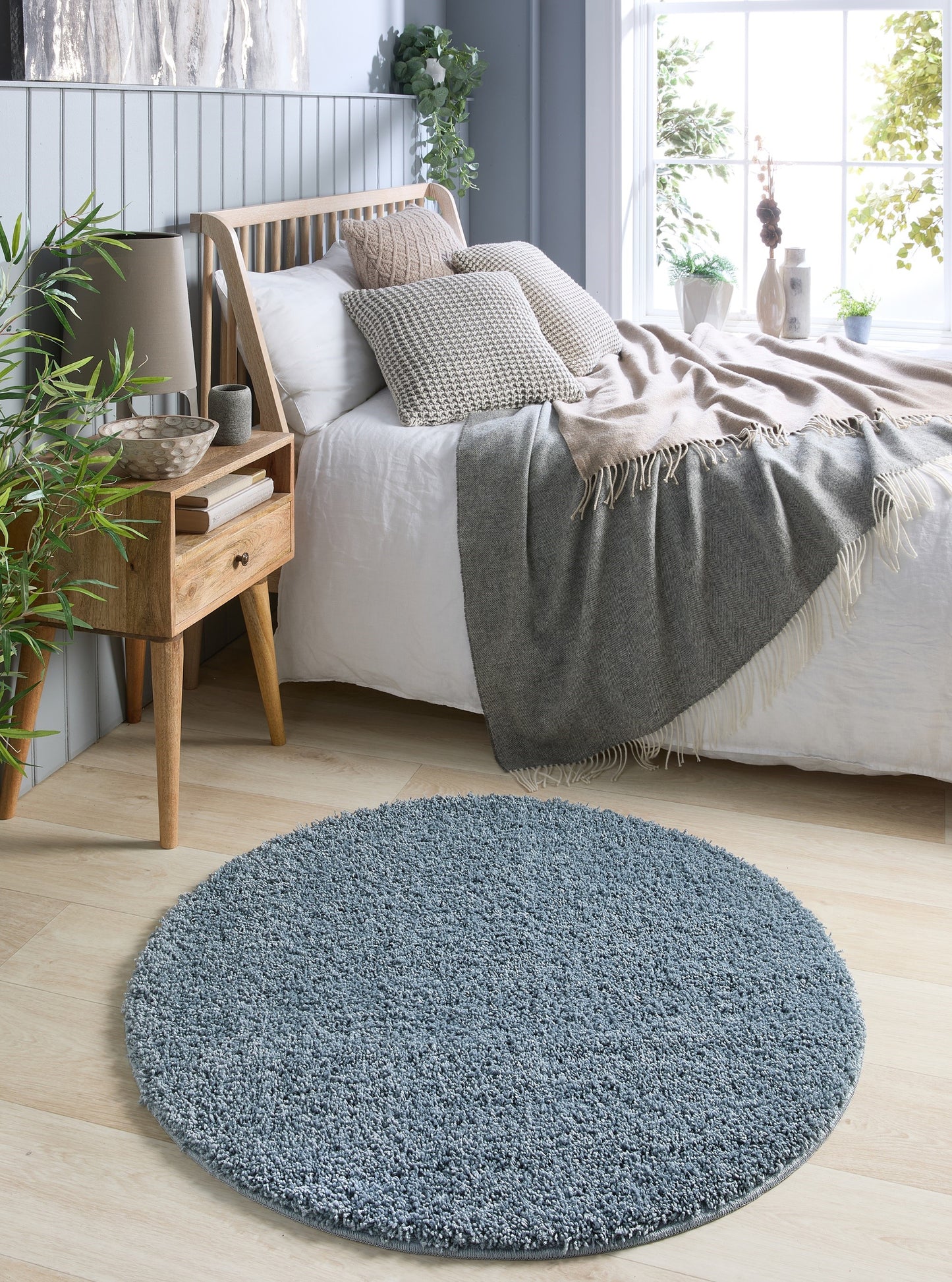 My Washable Shaggy Non-Slip Rug in Denim Blue