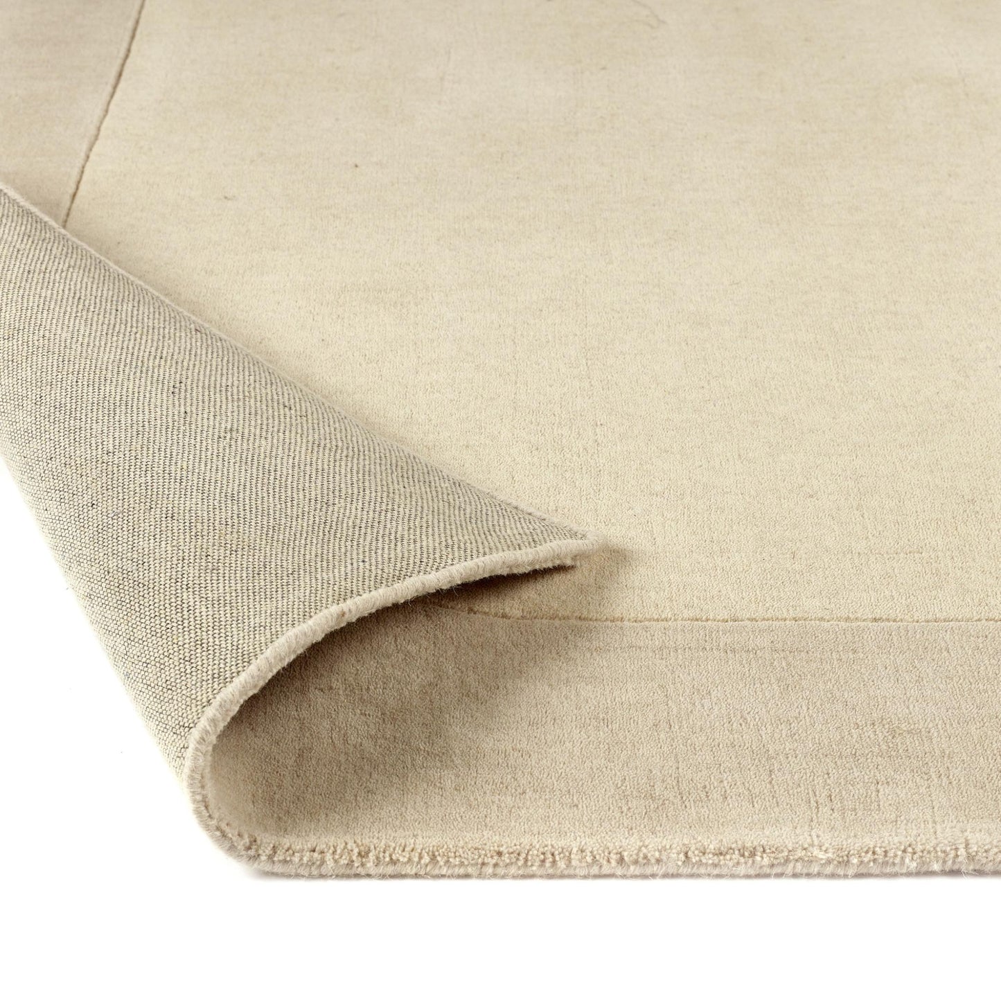 Origins Borders Hand Loom Woven Wool Bordered Rug Hallway in Natural Beige