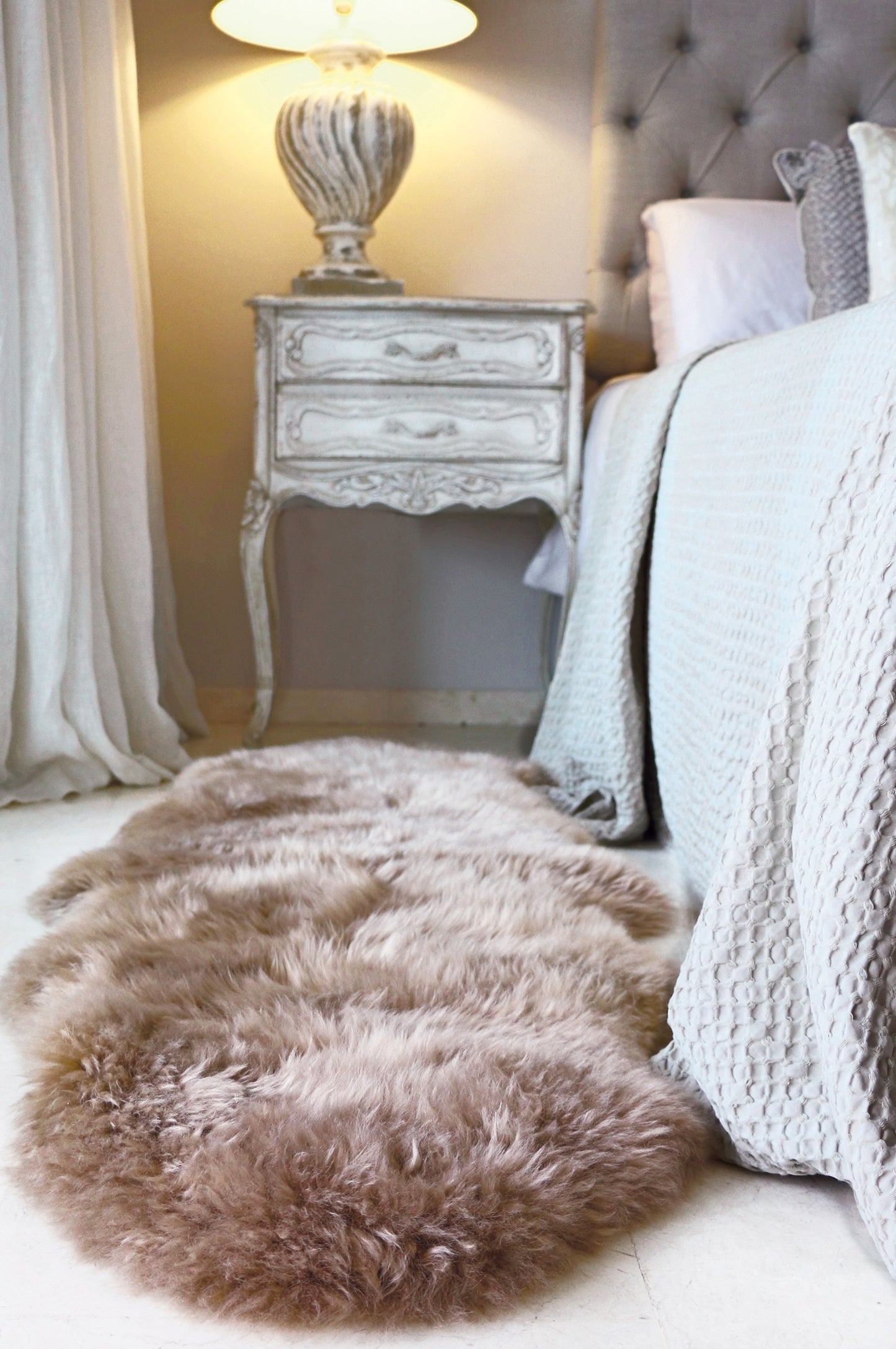 Genuine Sheepskin Animal Fur Soft Wool Shaggy Mink Rug