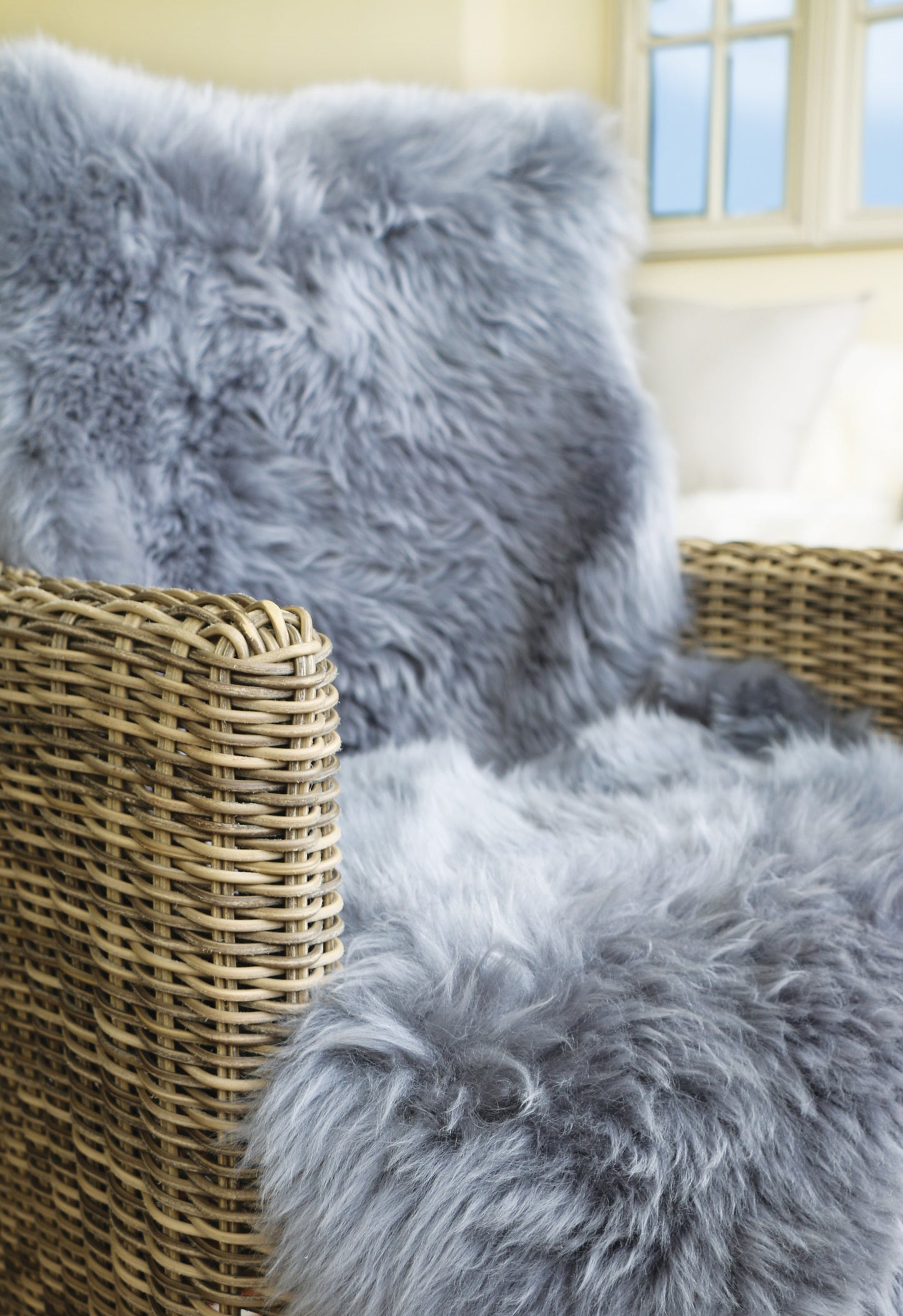 Genuine Sheepskin Animal Fur Soft Wool Shaggy Grey Rug