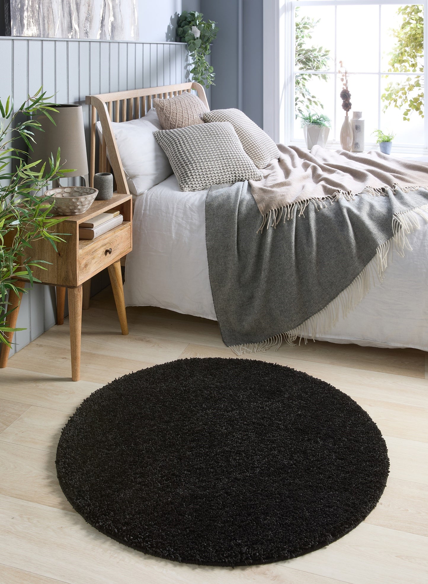 My Washable Shaggy Non-Slip Rug in Black