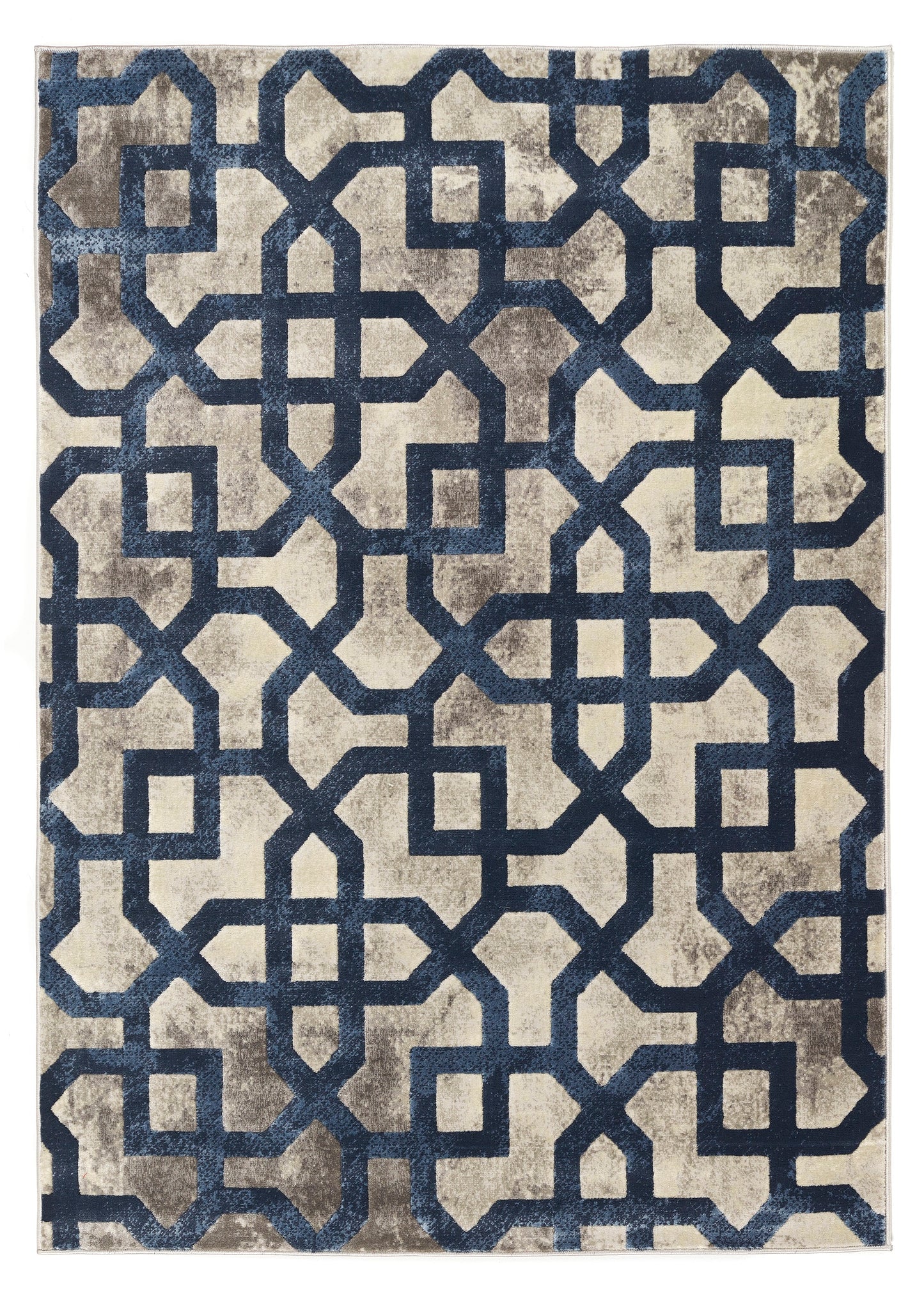 Origins Avanti Geometric Modern Classic Moroccan Soft Silky Rug in Grey/Blue
