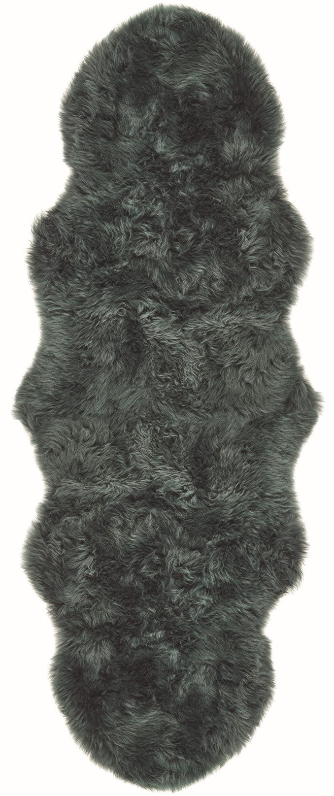 Genuine Sheepskin Animal Fur Soft Wool Shaggy Adobe Forest Green Rug