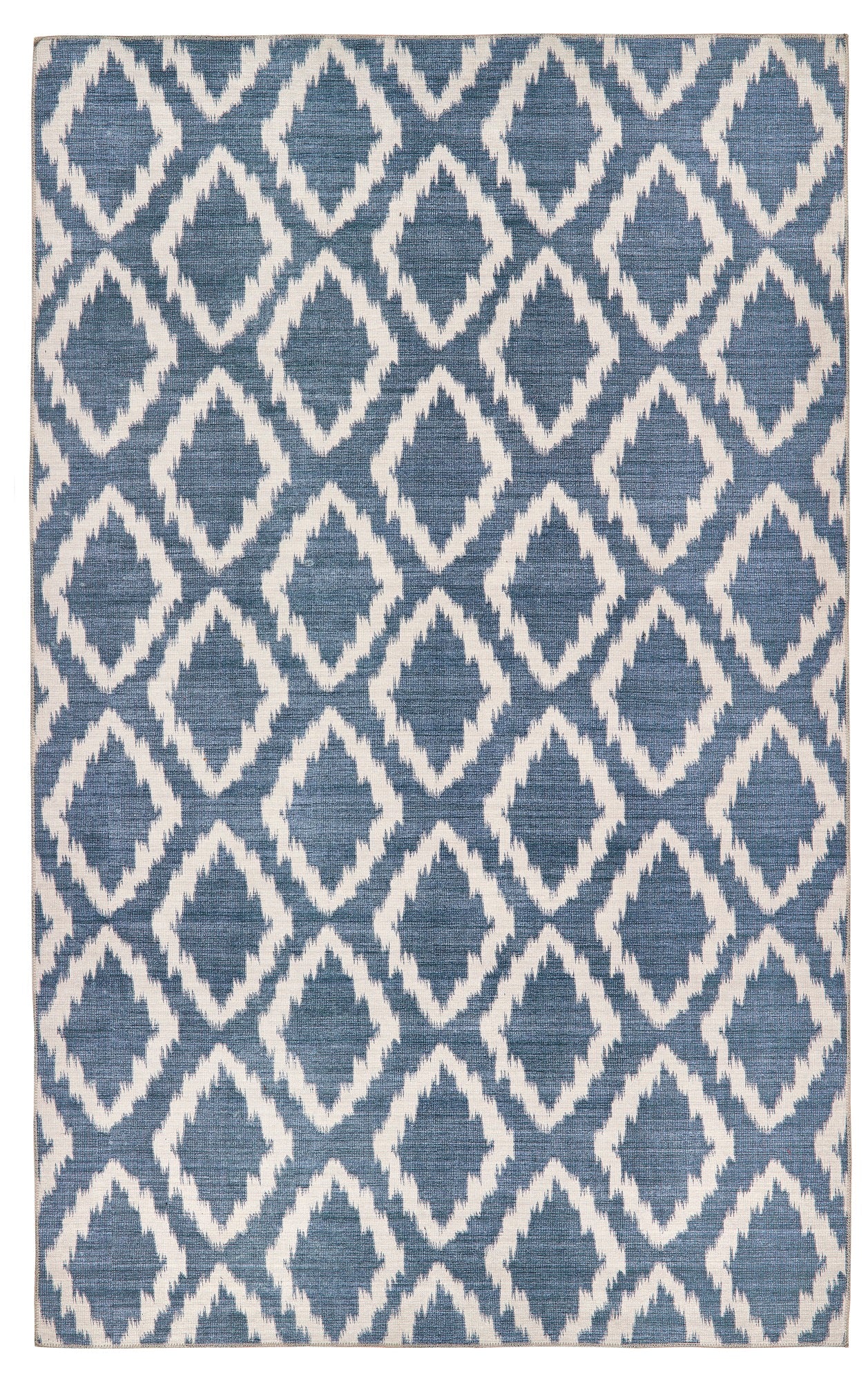 Origins Washable Como Diamond Soft Chenille Bohomian Rug in Blue