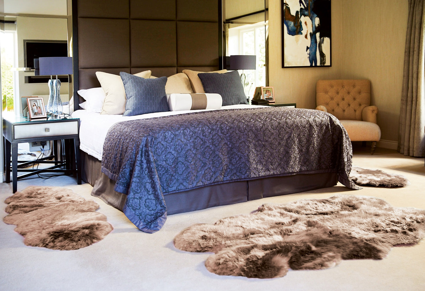 Genuine Sheepskin Animal Fur Soft Wool Shaggy Mink Rug