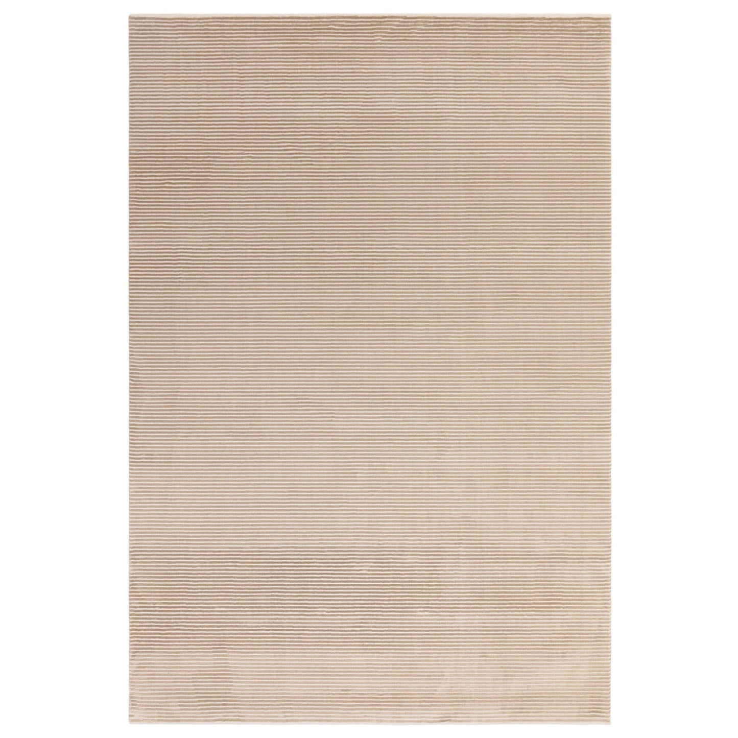 Kuza Plain Stripe Soft Silky Velvety Modern Rug in Beige