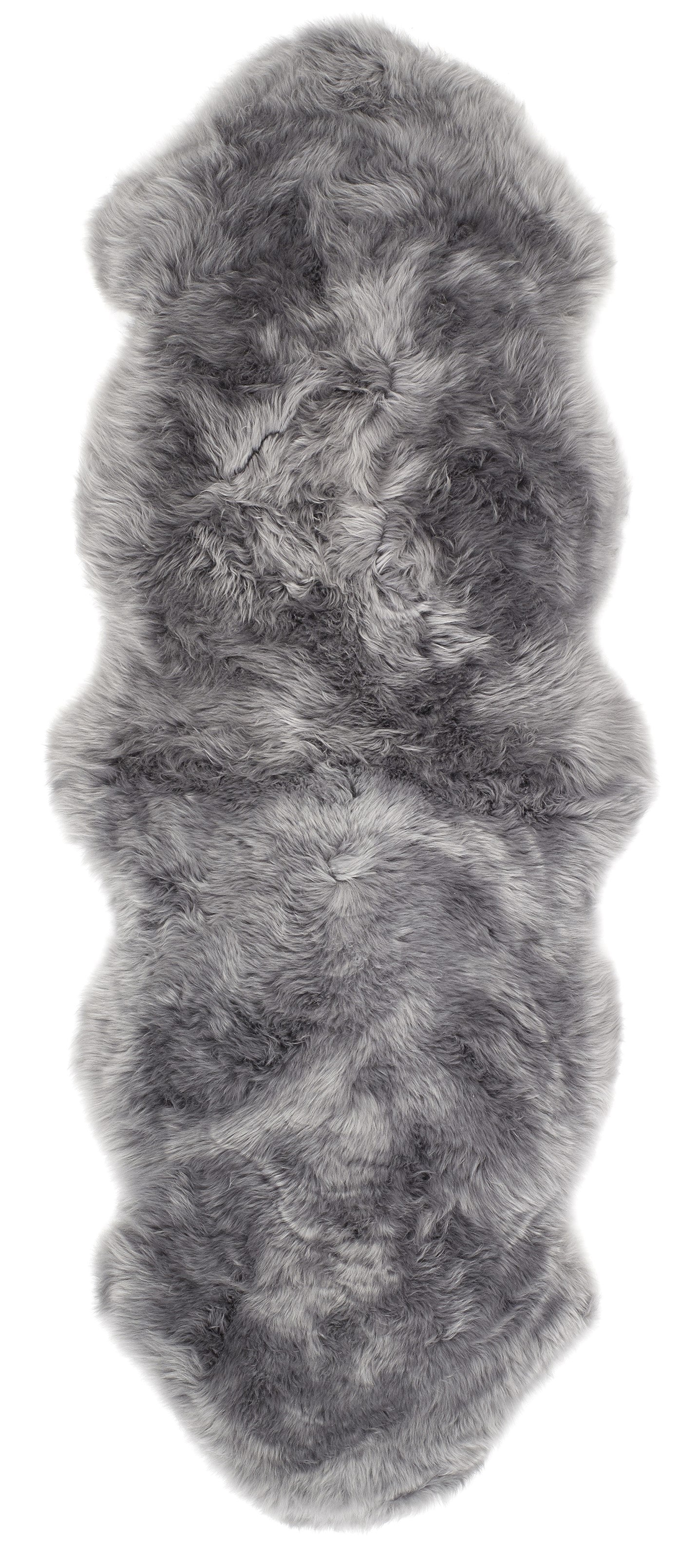 Genuine Sheepskin Animal Fur Soft Wool Shaggy Grey Rug