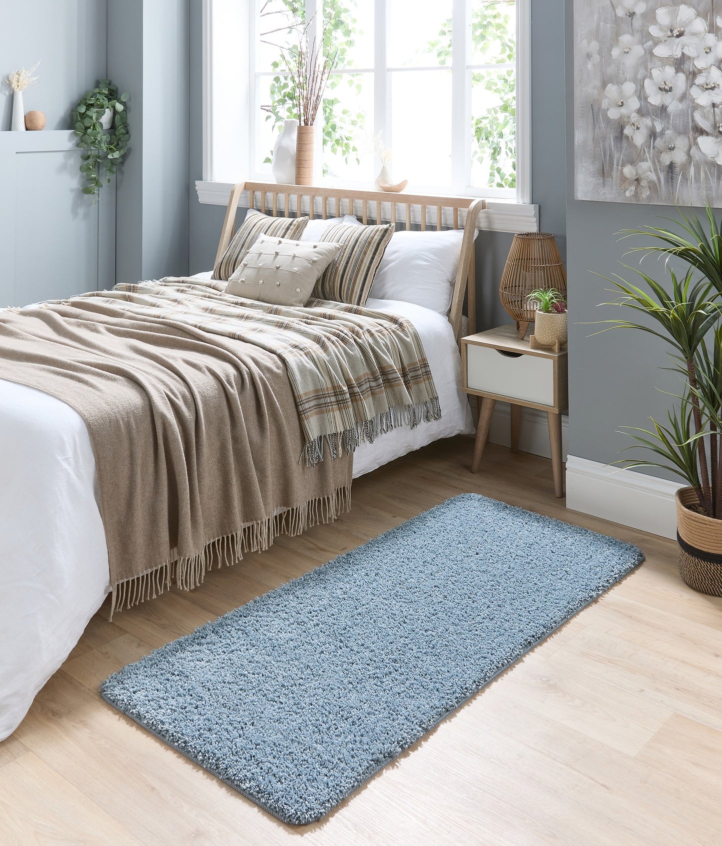 My Washable Shaggy Non-Slip Rug in Denim Blue
