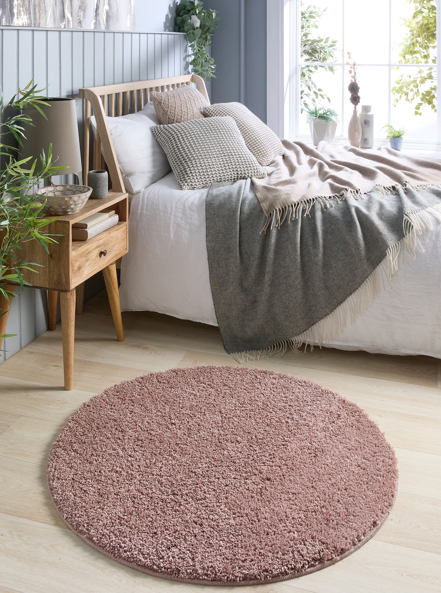 My Washable Shaggy Non-Slip Rug in Nude Pink