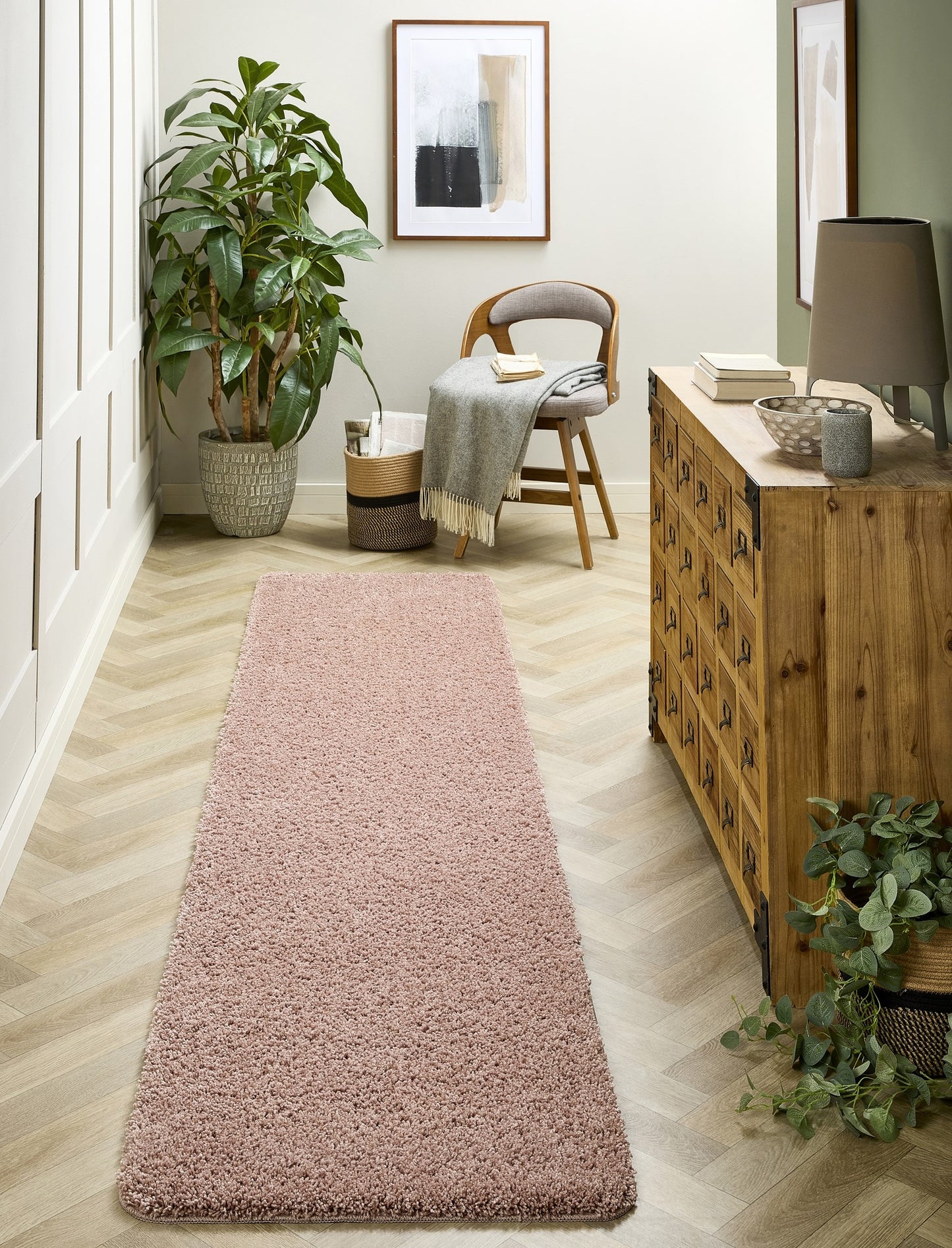 My Washable Shaggy Non-Slip Rug in Nude Pink