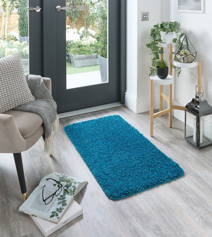 My Washable Shaggy Non-Slip Rug in Teal Blue