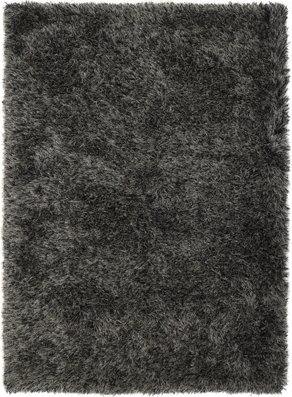 Ritzy Plain Shaggy Soft Fluffy Silky High Pile Charcoal Grey Rug
