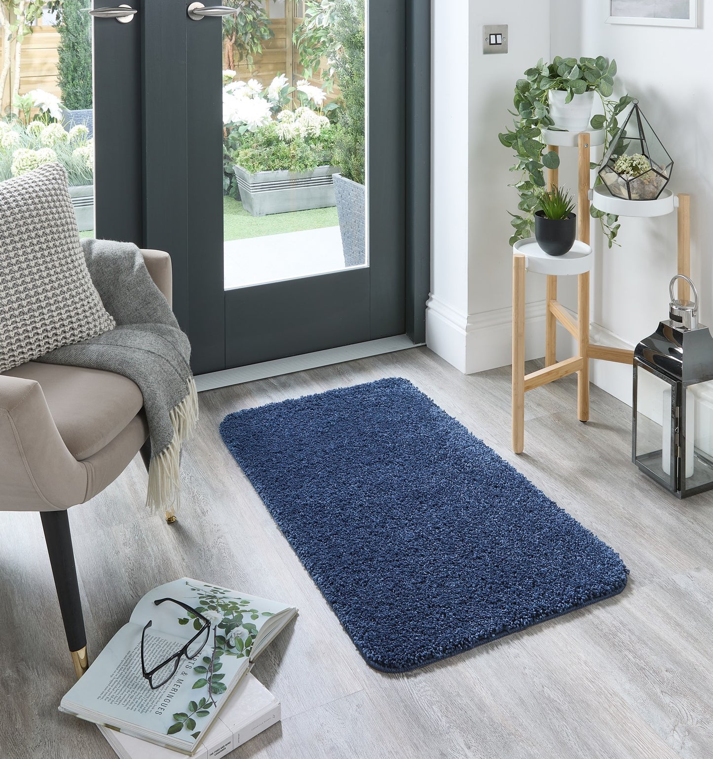 My Washable Shaggy Non-Slip Rug in Midnight Blue
