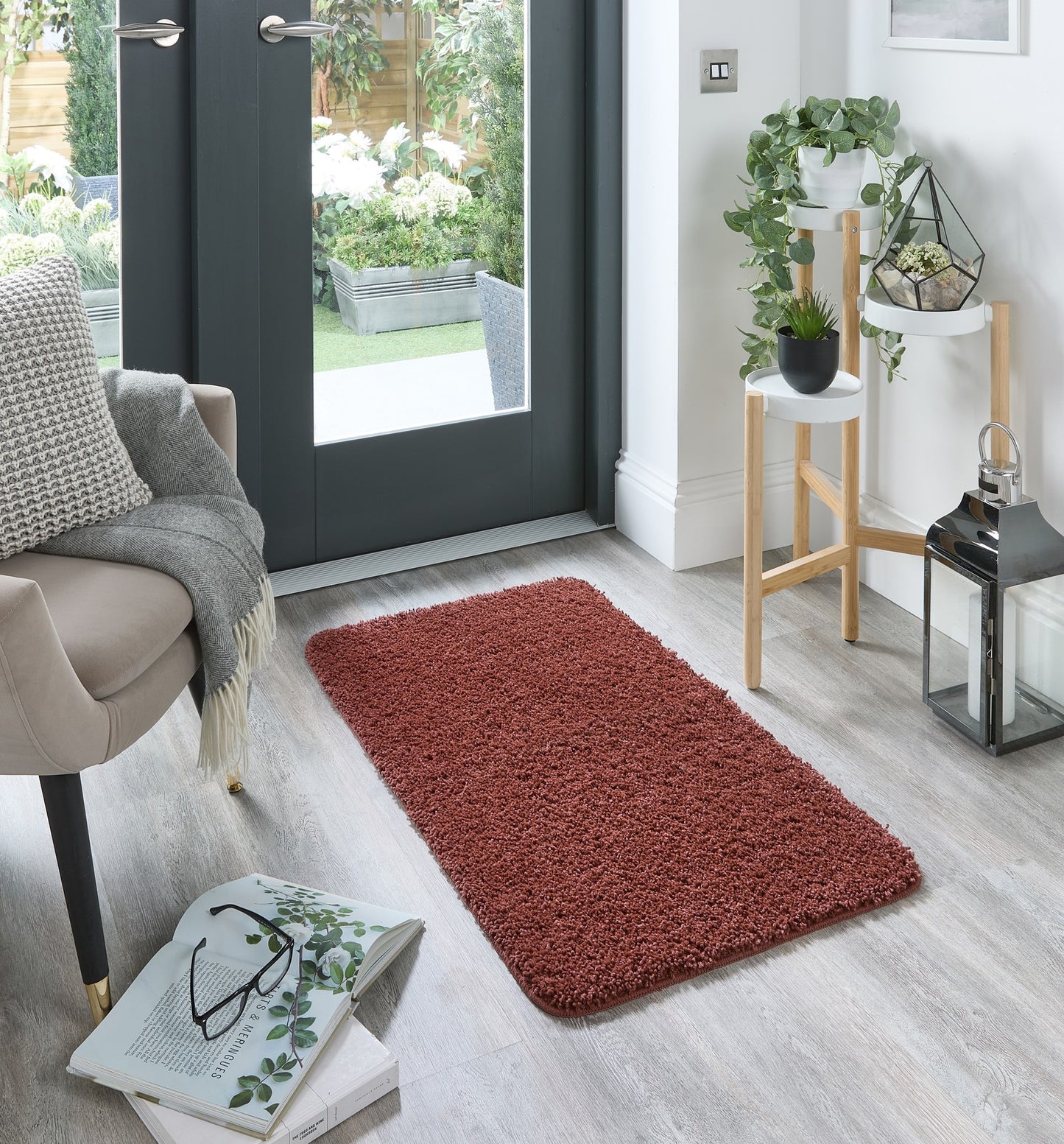 My Washable Shaggy Non-Slip Rug in Ox Red