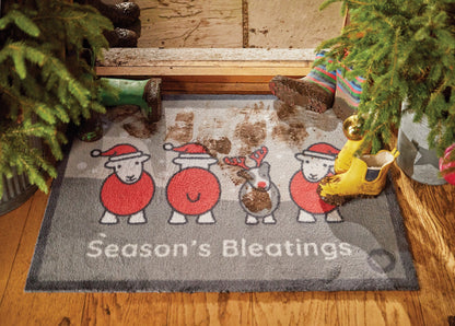 Hug Rug Christmas Herdy Washable Floor Door Mat