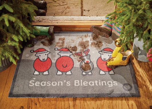 Hug Rug Christmas Herdy Washable Floor Door Mat