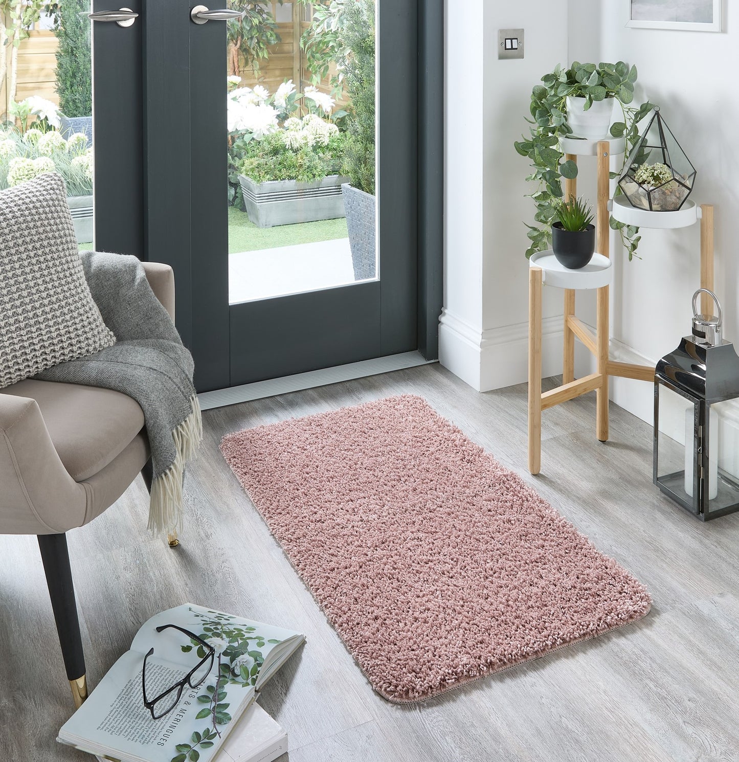 My Washable Shaggy Non-Slip Rug in Nude Pink
