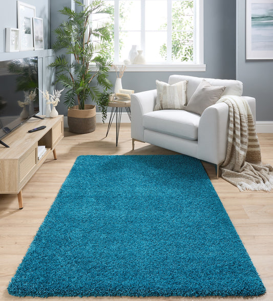 My Washable Shaggy Non-Slip Rug in Teal Blue