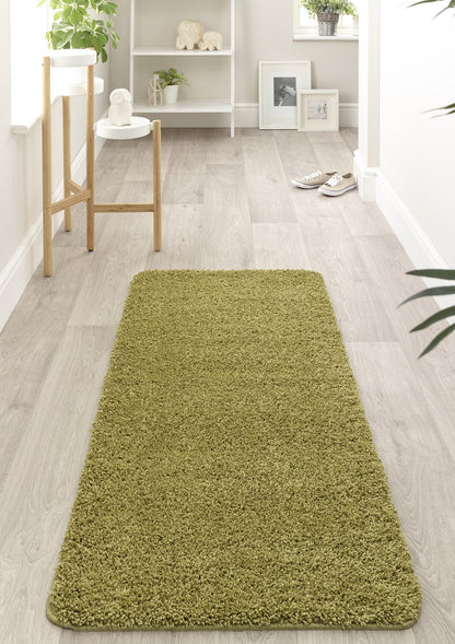 My Washable Shaggy Non-Slip Rug in Olive Green