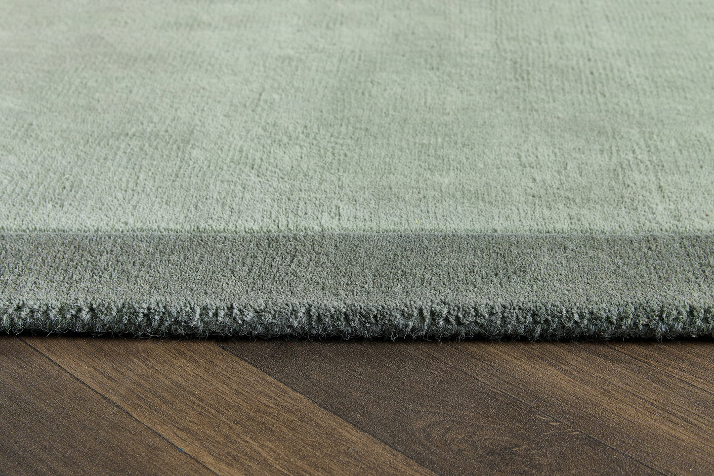 Origins Borders Hand Loom Woven Wool Bordered Rug Hallway in Sage Green