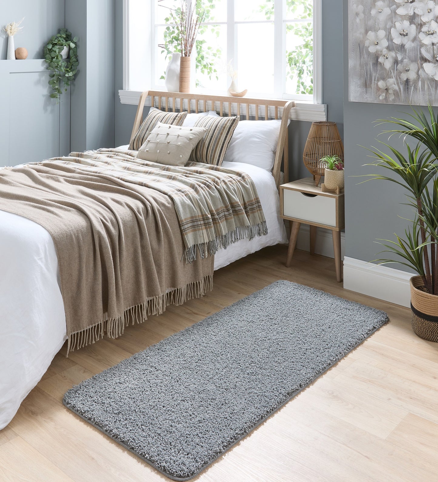 My Washable Shaggy Non-Slip Rug in Ghost Grey