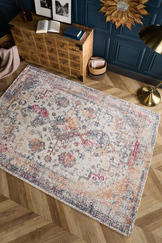 Origins Vogue Traditional Vintage Look Rug in Navy Rust