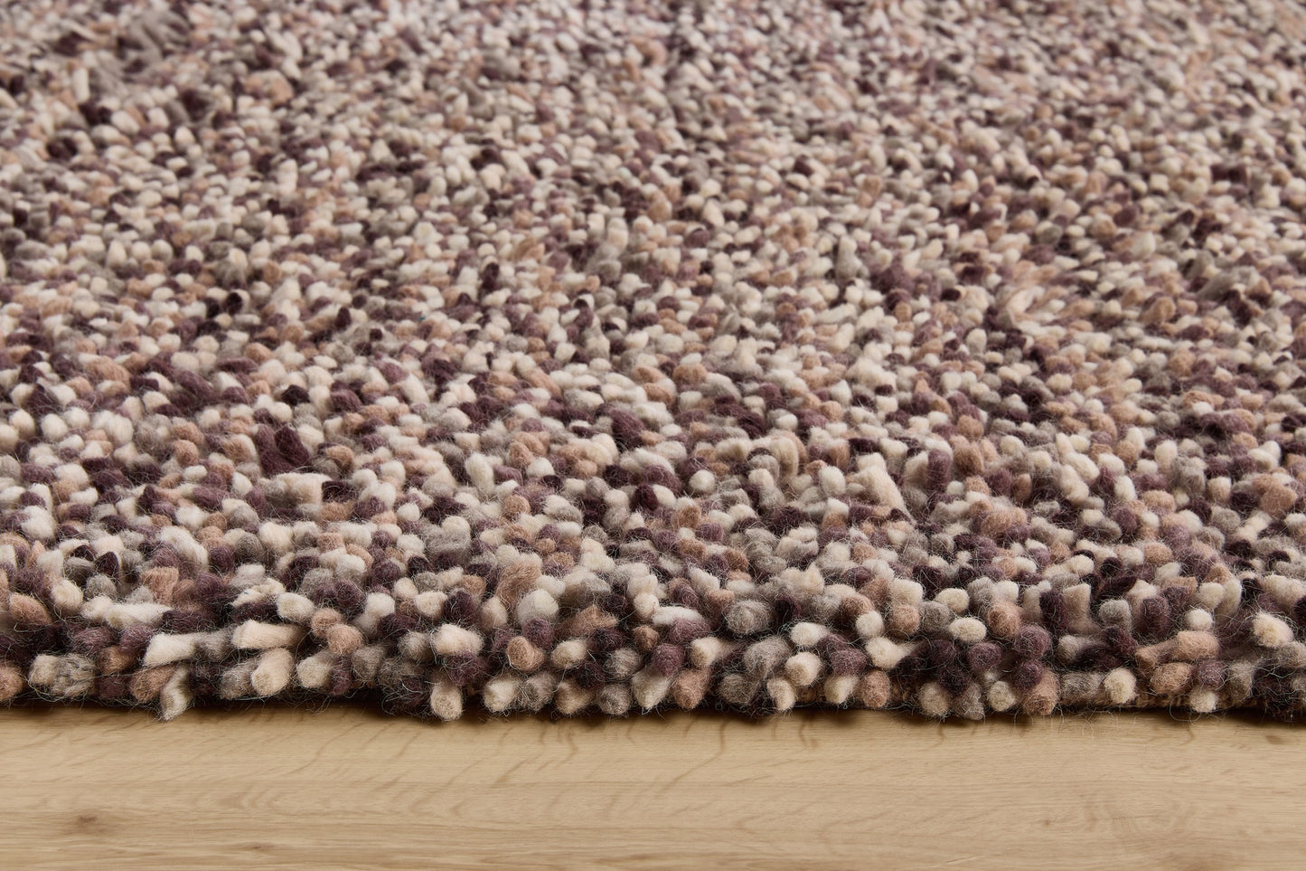 Origins Rocks Shaggy Hand Woven Wool Long Pile Rugs in Natural