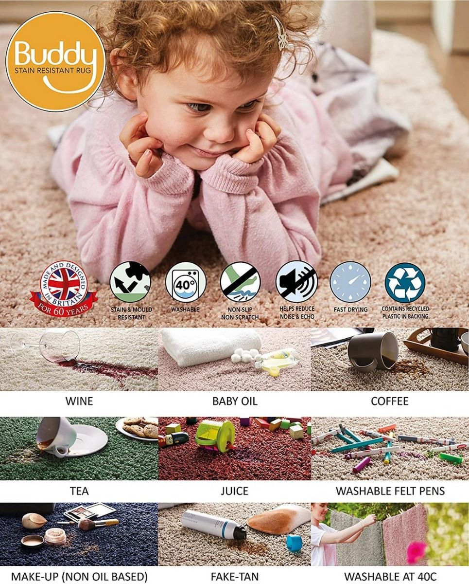 My Washable Shaggy Non-Slip Rug in Ivory