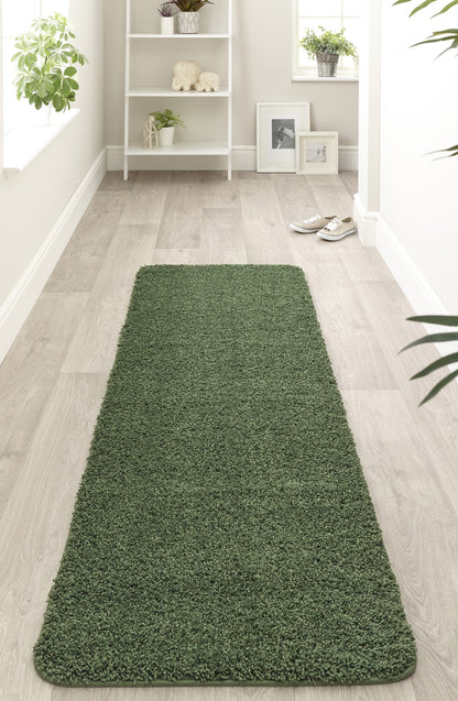 My Washable Shaggy Non-slip Rug in Forest Green
