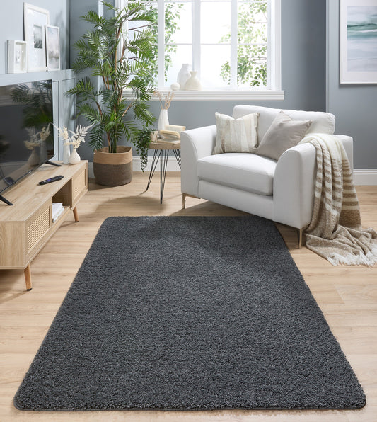 My Washable Shaggy Non-Slip Rug in Charcoal Grey