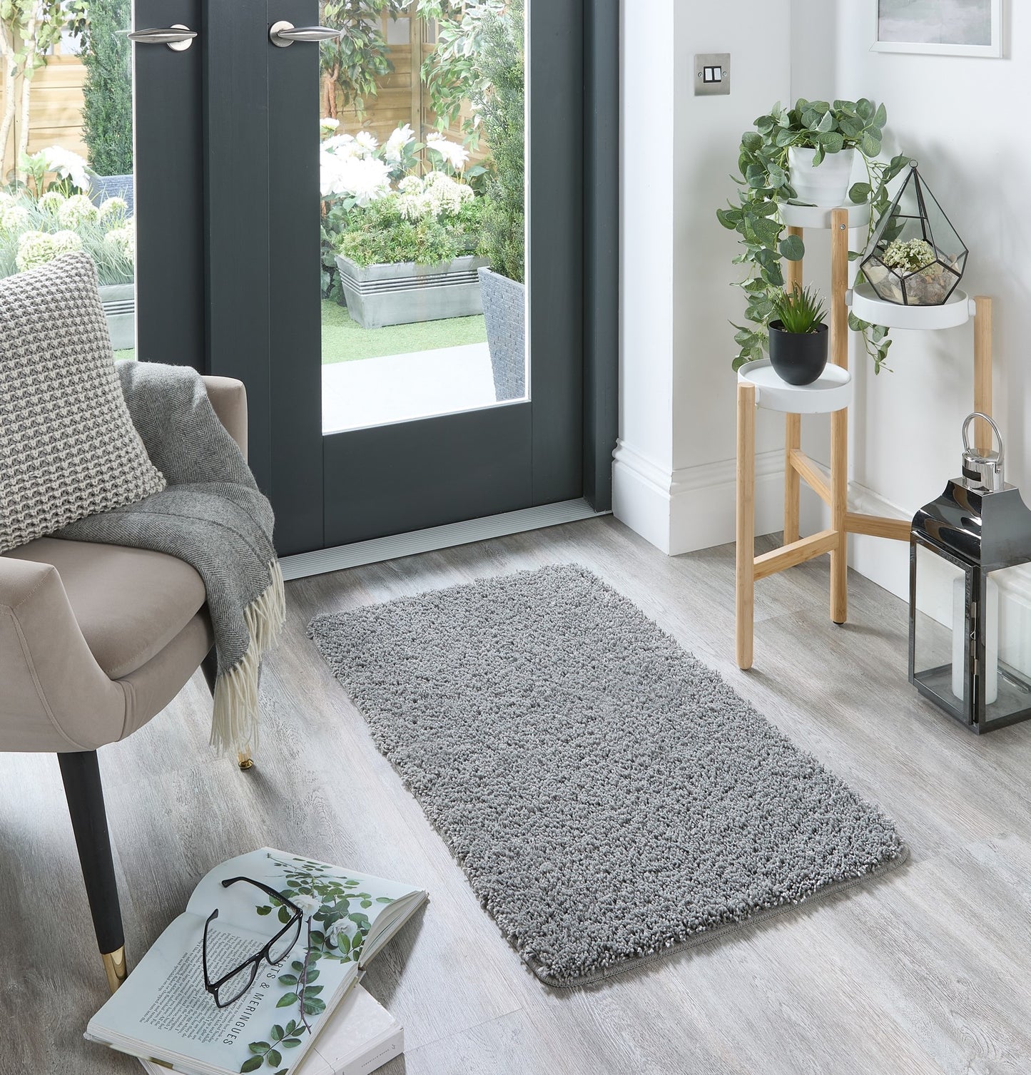 My Washable Shaggy Non-Slip Rug in Ghost Grey