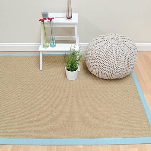 Sisal Rug Natural Weaves Anti-Slip Flatweave Cotton Bordered Living Room, Kitchen, Bedroom Hallway Rug