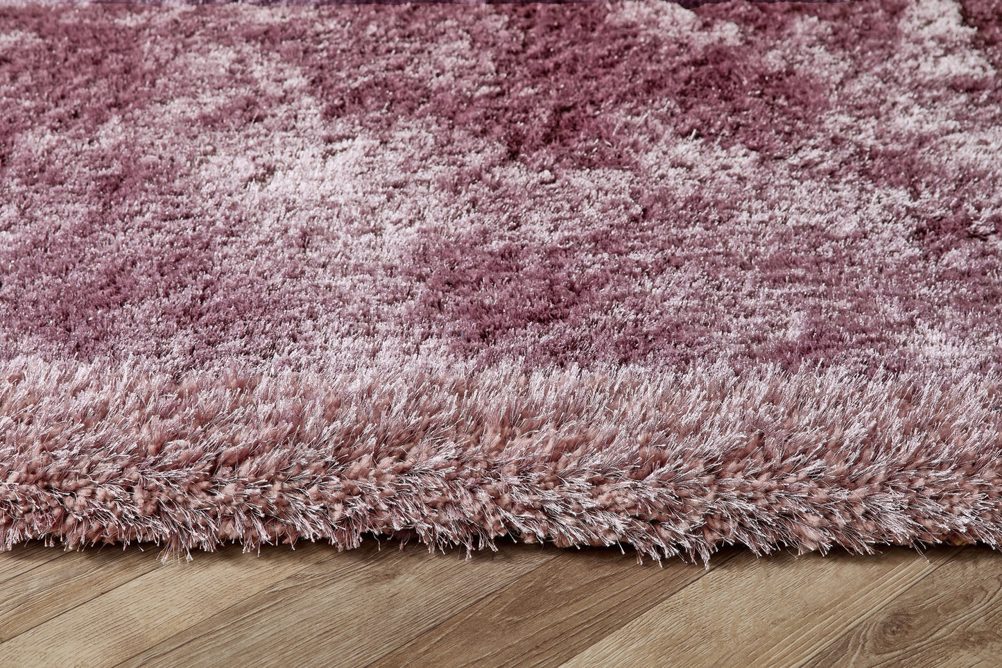 Origins Shimmer Silky Shaggy Hand Tufted Carpet Border Modern Soft Fluffy Shag Rug in Mauve