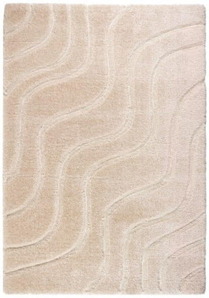 Modern Waves Carved Shaggy Rug for Luxury Homes Living Room Bedroom Carpet Fluffy Silky Super Soft Plush Plain Rug