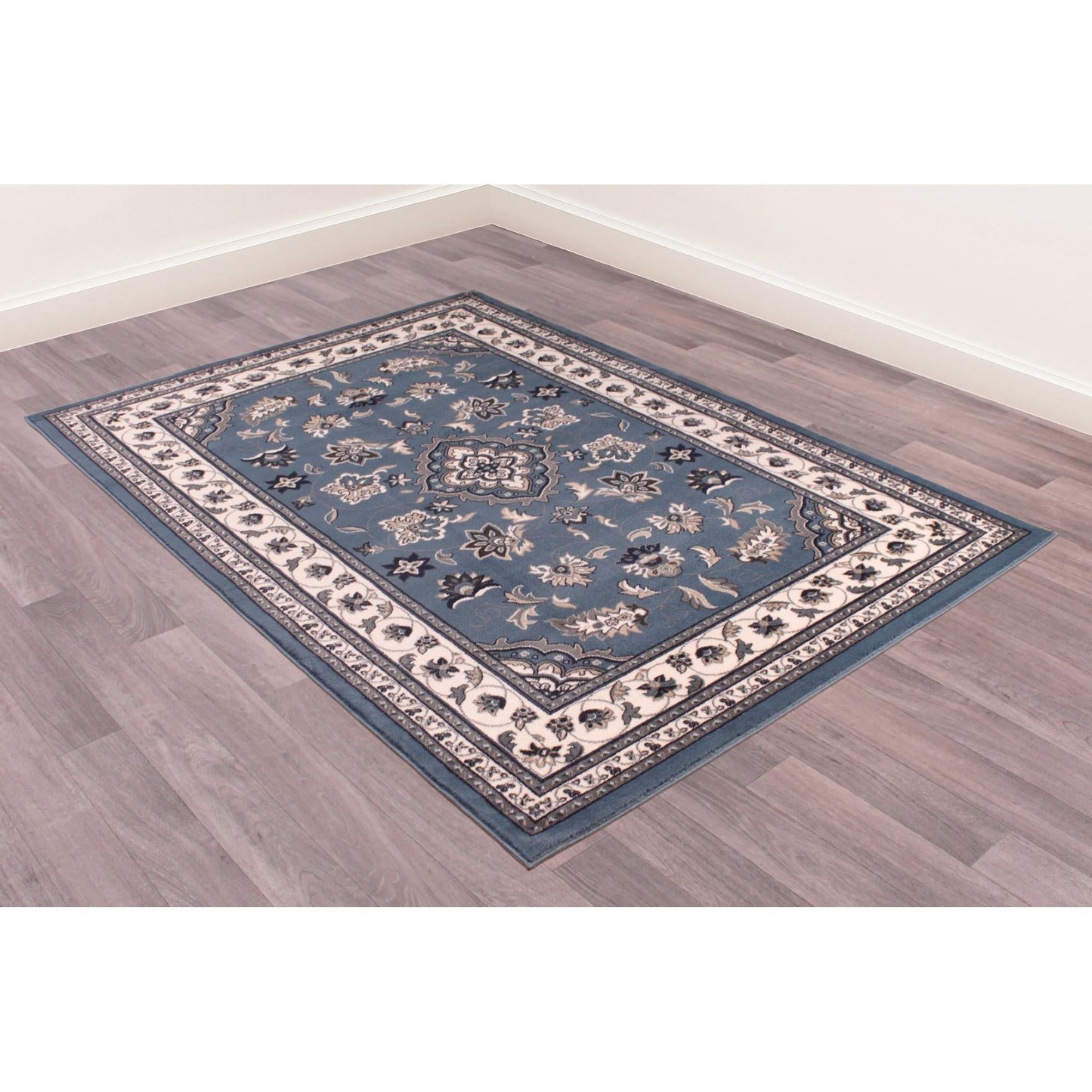 Sherborne Blue Rug Traditional Classic Oriental Bedroom Living Room Rug