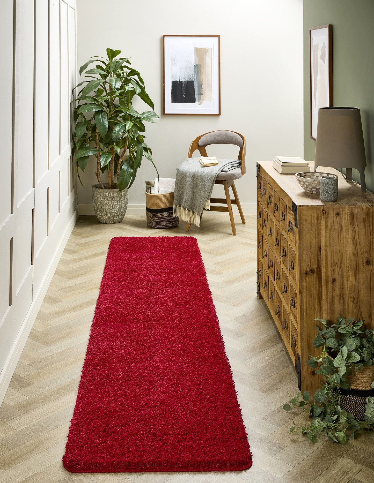 My Washable Shaggy Non-Slip Rug in Red