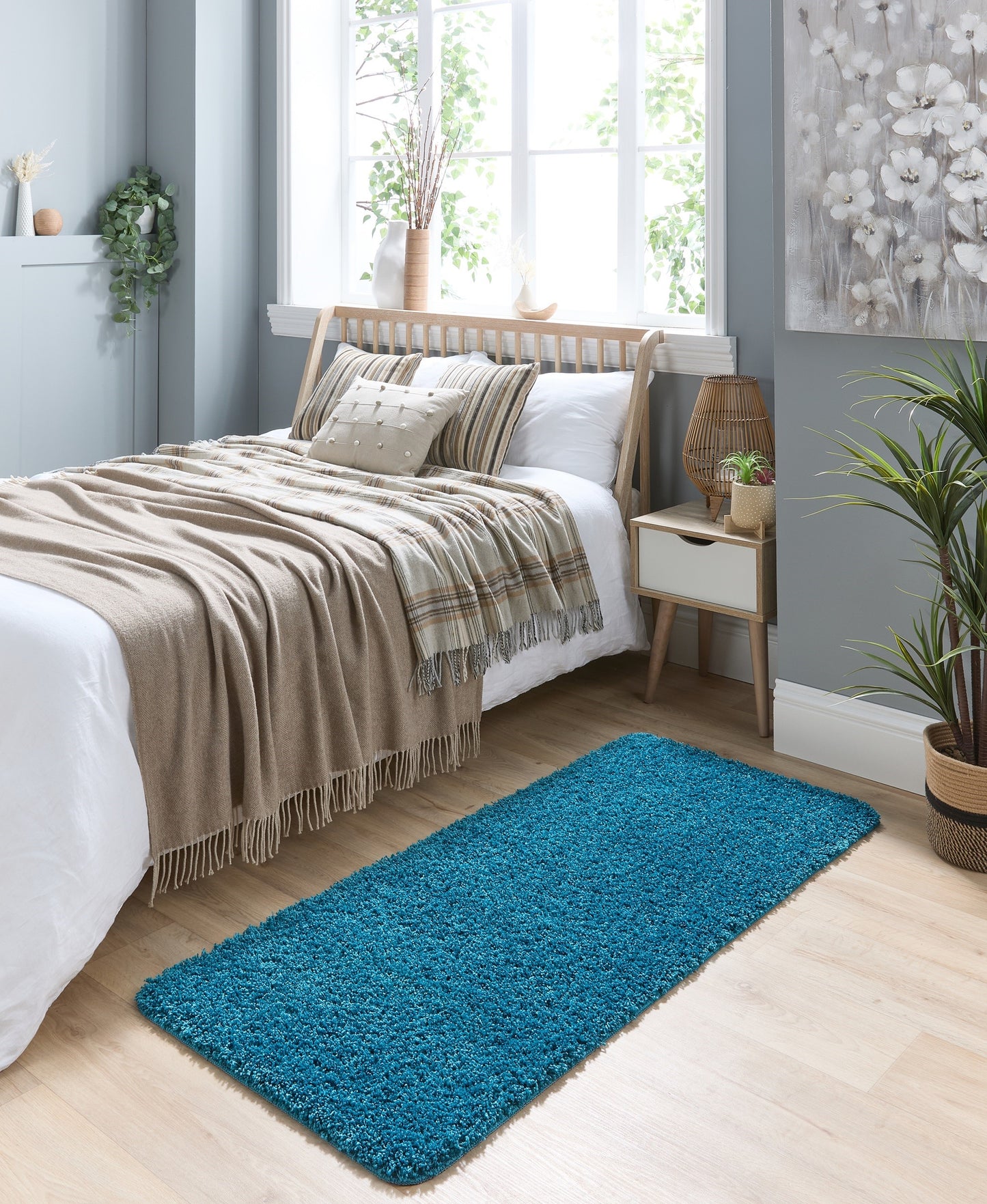 My Washable Shaggy Non-Slip Rug in Teal Blue