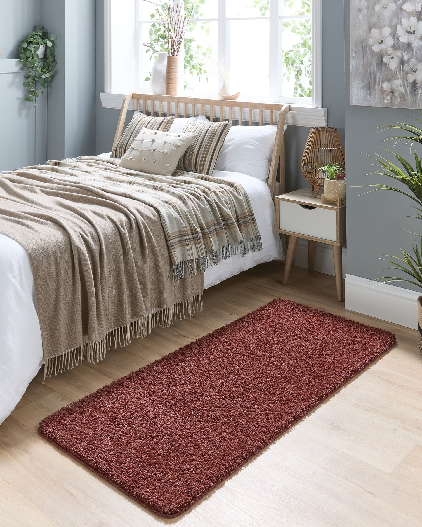 My Washable Shaggy Non-Slip Rug in Ox Red